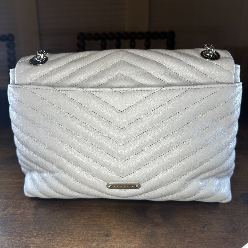 Rebecca Minkoff Gray Quilted Leather Flap Shoulder Bag w/Silver Hardware & Bag - Picture 3 of 15